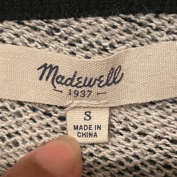 MADEWELL Black Marled Shadowtree Pullover Top sz S - Picture 5 of 6